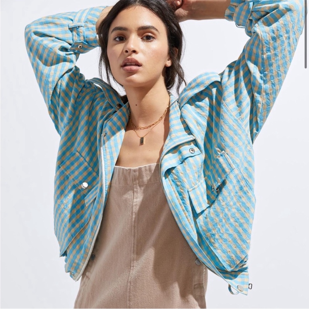 NWT Anthropologie Find Me Now Utility Jacket
Women's Size XL Blue Tan Gingham - Picture 2 of 6